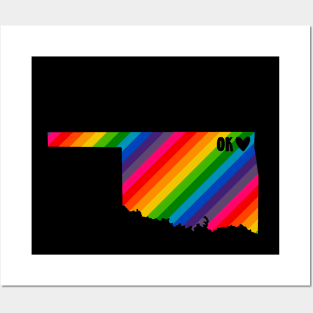 USA States: Oklahoma (rainbow) Posters and Art